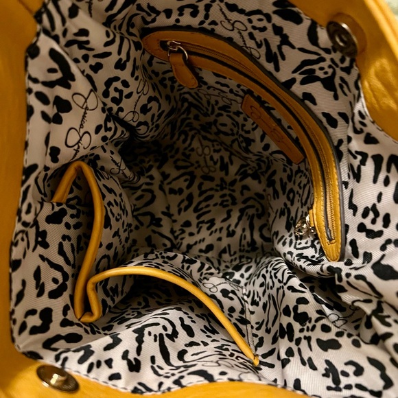 Vibrant Yellow Slouchy Shoulder Bag with Ruched Details by Jessica Simpson. - Picture 4 of 12